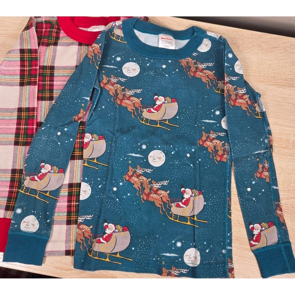 Hanna Andersson Holiday Pajama Top Lot Kids US 5 110 Christmas Organic Cotton